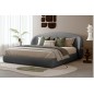 Lit design en cuir de luxe LUXO, avec sommier à lattes offert, gris foncé, 160x200 Lit design en cuir de luxe LUXO, avec sommier à lattes offert, gris foncé, 160x200