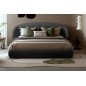 Lit design en cuir de luxe LUXO, avec sommier à lattes offert, noir, 180x200