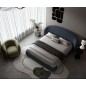 Lit design en cuir de luxe LUXO, avec sommier à lattes offert, noir, 180x200