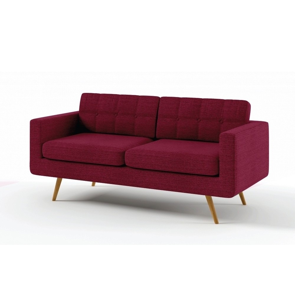 Canapé 3 places en tissu de qualité YVON, fuschia Canapé 3 places en tissu de qualité YVON, fuschia