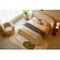 Lit design en cuir de luxe LUXO, avec sommier à lattes offert, beige, 180x200
