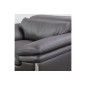 Ensemble composé de: un canapé 3 places et 2 fauteuils 1 place en cuir italien buffle ITALINA, noir avec surpiqure blanche