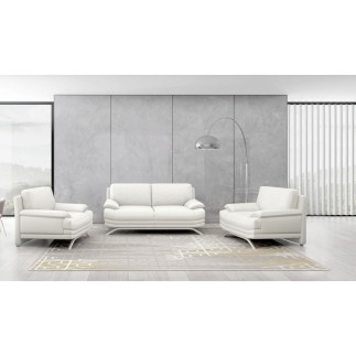 Ensemble de 2 canapés 3+2 : Canapé 3 places + canapé 2 places, en cuir LUXE italien MARINI, blanc