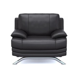 Fauteuil 1 place en cuir LUXE italien MARINI, noir