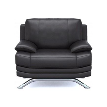 Fauteuil 1 place en cuir LUXE italien MARINI, noir