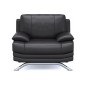 Fauteuil 1 place en cuir LUXE italien MARINI, noir Fauteuil 1 place en cuir LUXE italien MARINI, noir