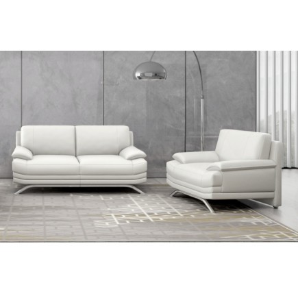Canapé 3 places en cuir LUXE italien MARINI, blanc
