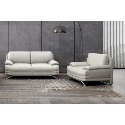 Canapé 3 places en cuir LUXE italien MARINI, gris clair