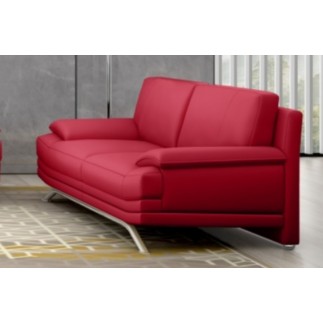 Canapé 3 places en cuir LUXE italien MARINI, rouge