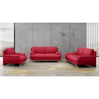 Canapé 3 places en cuir LUXE italien MARINI, rouge