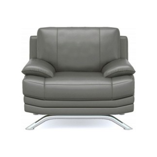 Fauteuil 1 place en cuir LUXE italien MARINI, gris foncé