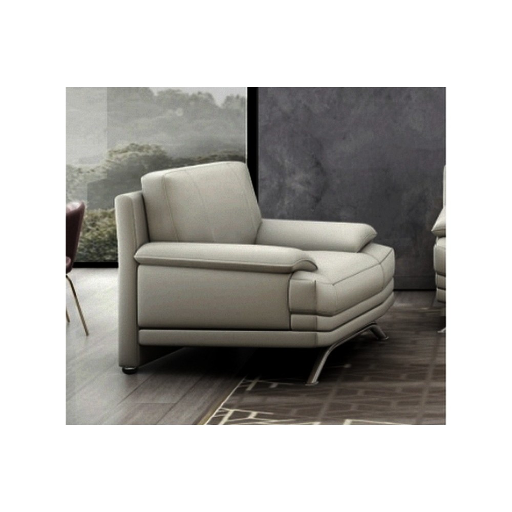 Fauteuil 1 place en cuir LUXE italien MARINI, gris clair Fauteuil 1 place en cuir LUXE italien MARINI, gris clair