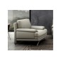 Fauteuil 1 place en cuir LUXE italien MARINI, gris clair Fauteuil 1 place en cuir LUXE italien MARINI, gris clair