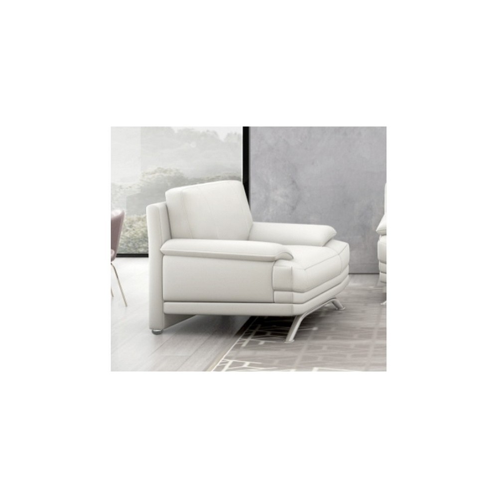 Fauteuil 1 place en cuir LUXE italien MARINI, blanc Fauteuil 1 place en cuir LUXE italien MARINI, blanc