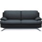 Ensemble 3+2+1 : Canapé 3 places + canapé 2 places + fauteuil 1 place, en cuir LUXE italien MARINI, noir