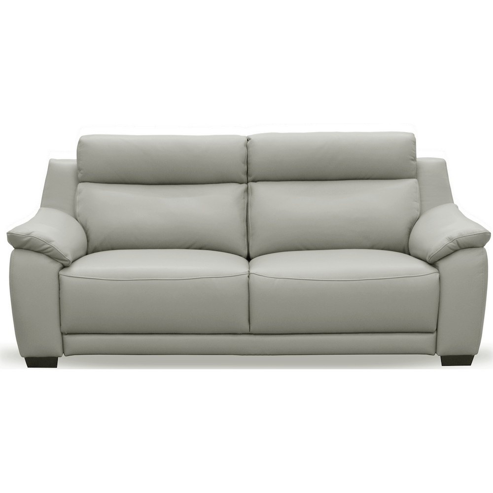 Canapé 3 places en 100% tout cuir épais luxe italien, gris clair. BERELI Canapé 3 places en 100% tout cuir épais luxe italien, gris clair. BERELI