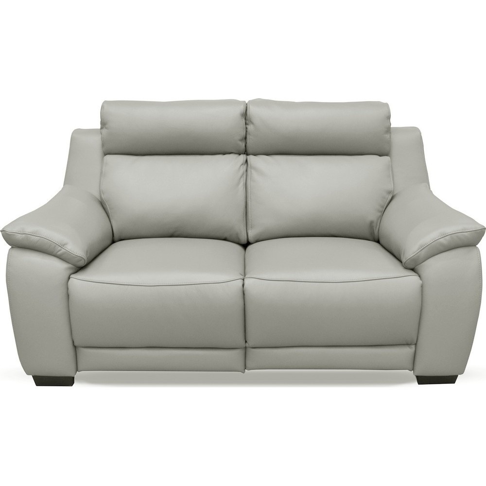 Canapé 2 places en 100% tout cuir épais luxe italien, gris clair. BERELI Canapé 2 places en 100% tout cuir épais luxe italien, gris clair. BERELI