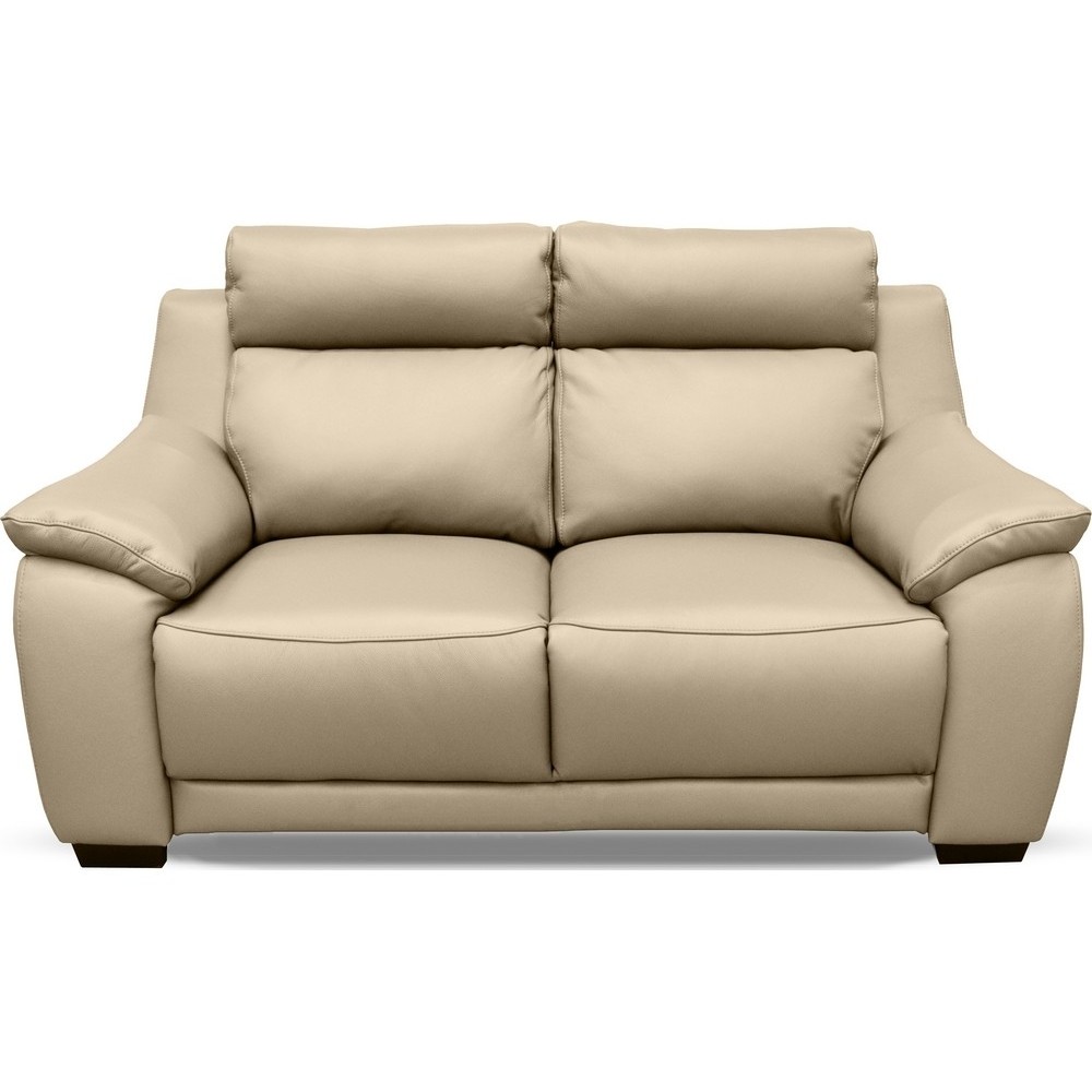 Canapé 2 places en 100% tout cuir épais luxe italien, beige. BERELI Canapé 2 places en 100% tout cuir épais luxe italien, beige. BERELI