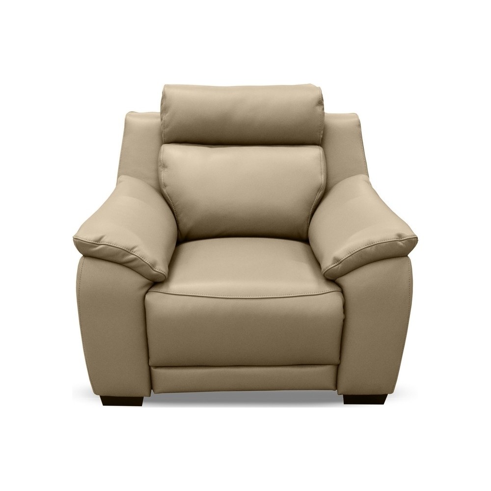 Fauteuil 1 place en 100% tout cuir épais luxe italien, beige. BERELI, 3 places Fauteuil 1 place en 100% tout cuir épais luxe italien, beige. BERELI, 3 places