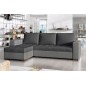Canapé d'angle convertible - en tissu qualité gris foncé et gris clair, 4/5 places, avec coffre, angle gauche (vu de face), NEST