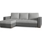 Canapé d'angle convertible - en tissu qualité gris clair et gris foncé, 4/5 places, avec coffre, angle gauche (vu de face), NEST