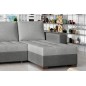 Canapé d'angle convertible en tissu qualité gris clair et gris foncé, 4/5 places, avec coffre, angle droit (vu de face), NESTOR Canapé d'angle convertible en tissu qualité gris clair et gris foncé, 4/5 places, avec coffre, angle droit (vu de face), NESTOR