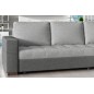 Canapé d'angle convertible en tissu qualité gris clair et gris foncé, 4/5 places, avec coffre, angle droit (vu de face), NESTOR Canapé d'angle convertible en tissu qualité gris clair et gris foncé, 4/5 places, avec coffre, angle droit (vu de face), NESTOR
