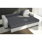 Canapé d'angle convertible - en tissu qualité gris foncé et gris clair, 4/5 places, avec coffre, angle droit (vu de face), NESTO Canapé d'angle convertible - en tissu qualité gris foncé et gris clair, 4/5 places, avec coffre, angle droit (vu de face), NESTO