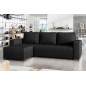Canapé d'angle convertible - en tissu qualité noir, 4/5 places, avec coffre, angle gauche (vu de face), NESTOR Canapé d'angle convertible - en tissu qualité noir, 4/5 places, avec coffre, angle gauche (vu de face), NESTOR