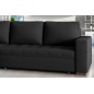Canapé d'angle convertible - en tissu qualité noir, 4/5 places, avec coffre, angle gauche (vu de face), NESTOR Canapé d'angle convertible - en tissu qualité noir, 4/5 places, avec coffre, angle gauche (vu de face), NESTOR