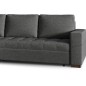 Canapé d'angle convertible en tissu qualité gris foncé, 4/5 places, avec coffre, angle gauche (vu de face), NESTOR