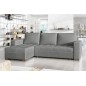 Canapé d'angle convertible - en tissu qualité gris clair, 4/5 places, avec coffre, angle gauche (vu de face), NESTOR Canapé d'angle convertible - en tissu qualité gris clair, 4/5 places, avec coffre, angle gauche (vu de face), NESTOR