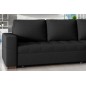 Canapé d'angle convertible - en tissu qualité noir, 4/5 places, avec coffre, angle droit (vu de face), NESTOR Canapé d'angle convertible - en tissu qualité noir, 4/5 places, avec coffre, angle droit (vu de face), NESTOR