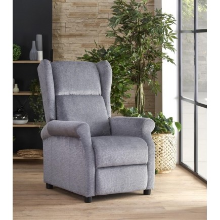 Fauteuil relax manuel, tissu gris de qualité, AGNELO