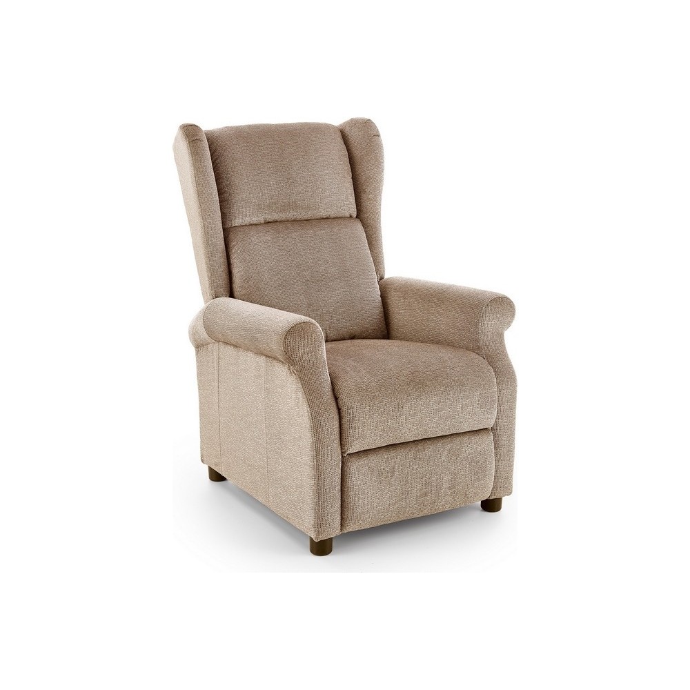 Fauteuil relax manuel, tissu gris de qualité, AGNELO, Beige Fauteuil relax manuel, tissu gris de qualité, AGNELO, Beige