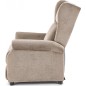 Fauteuil relax manuel, tissu gris de qualité, AGNELO, Beige Fauteuil relax manuel, tissu gris de qualité, AGNELO, Beige