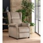Fauteuil relax manuel, tissu gris de qualité, AGNELO, Beige Fauteuil relax manuel, tissu gris de qualité, AGNELO, Beige