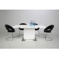 Table à manger design laqué blanc à rallonges, BRUNI Table à manger design laqué blanc à rallonges, BRUNI