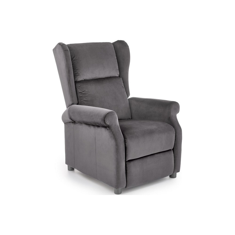 Fauteuil relax manuel, velours gris de qualité, AGNELO 2, Fauteuil 1 place Fauteuil relax manuel, velours gris de qualité, AGNELO 2, Fauteuil 1 place