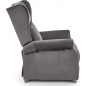 Fauteuil relax manuel, velours gris de qualité, AGNELO 2, Fauteuil 1 place Fauteuil relax manuel, velours gris de qualité, AGNELO 2, Fauteuil 1 place