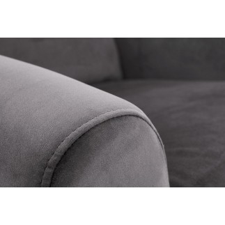 Fauteuil relax manuel, velours gris de qualité, AGNELO 2