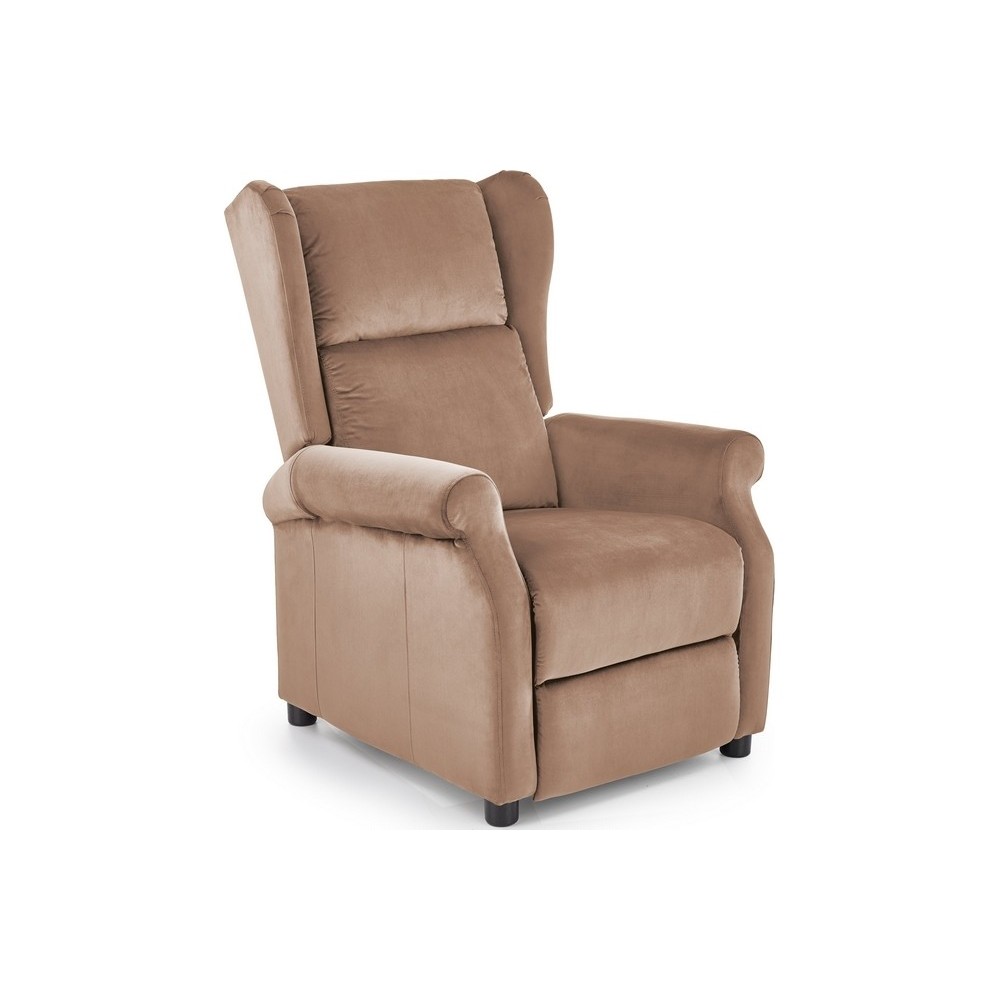 Fauteuil relax manuel, velours beige de qualité, AGNELO 2, Fauteuil 1 place Fauteuil relax manuel, velours beige de qualité, AGNELO 2, Fauteuil 1 place