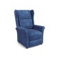 Fauteuil relax manuel, velours bleu, inclinable, repose pied réglable, AGNELO 2, Fauteuil 1 place Fauteuil relax manuel, velours bleu, inclinable, repose pied réglable, AGNELO 2, Fauteuil 1 place