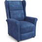 Fauteuil relax manuel, velours bleu, inclinable, repose pied réglable, AGNELO 2, Fauteuil 1 place Fauteuil relax manuel, velours bleu, inclinable, repose pied réglable, AGNELO 2, Fauteuil 1 place