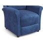 Fauteuil relax manuel, velours bleu, inclinable, repose pied réglable, AGNELO 2, Fauteuil 1 place Fauteuil relax manuel, velours bleu, inclinable, repose pied réglable, AGNELO 2, Fauteuil 1 place