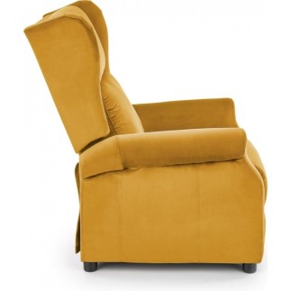 Fauteuil relax manuel, velours moutarde de qualité, AGNELO 2