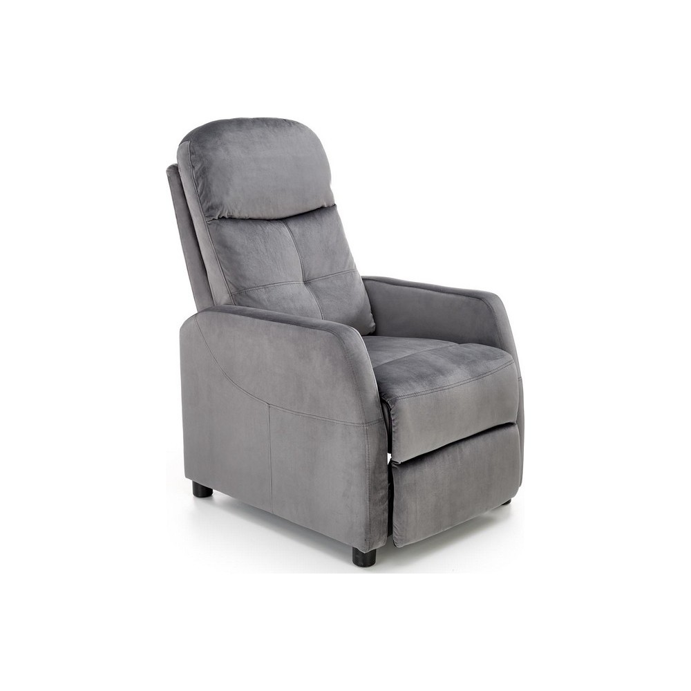 Fauteuil relax manuel, velours gris de qualité, FELLINI 2, Fauteuil 1 place Fauteuil relax manuel, velours gris de qualité, FELLINI 2, Fauteuil 1 place