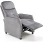 Fauteuil relax manuel, velours gris de qualité, FELLINI 2, Fauteuil 1 place Fauteuil relax manuel, velours gris de qualité, FELLINI 2, Fauteuil 1 place
