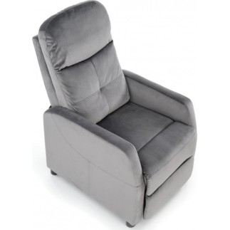 Fauteuil relax manuel, velours gris de qualité, FELLINI 2