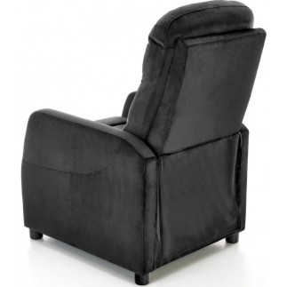 Fauteuil relax manuel, velours noir de qualité, FELLINI 2
